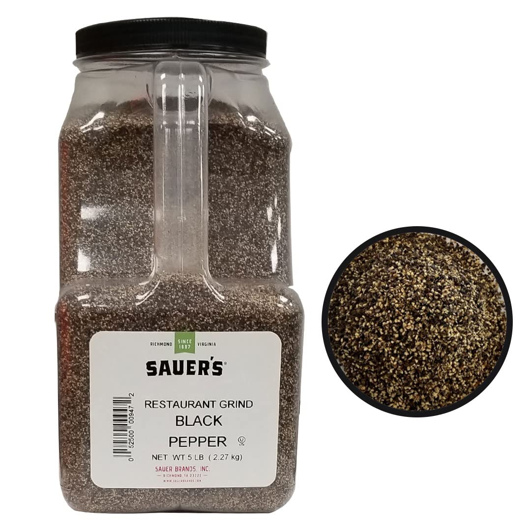 Sauer's Ground Black Pepper | Bold Flavor in 5 Pound Canister
