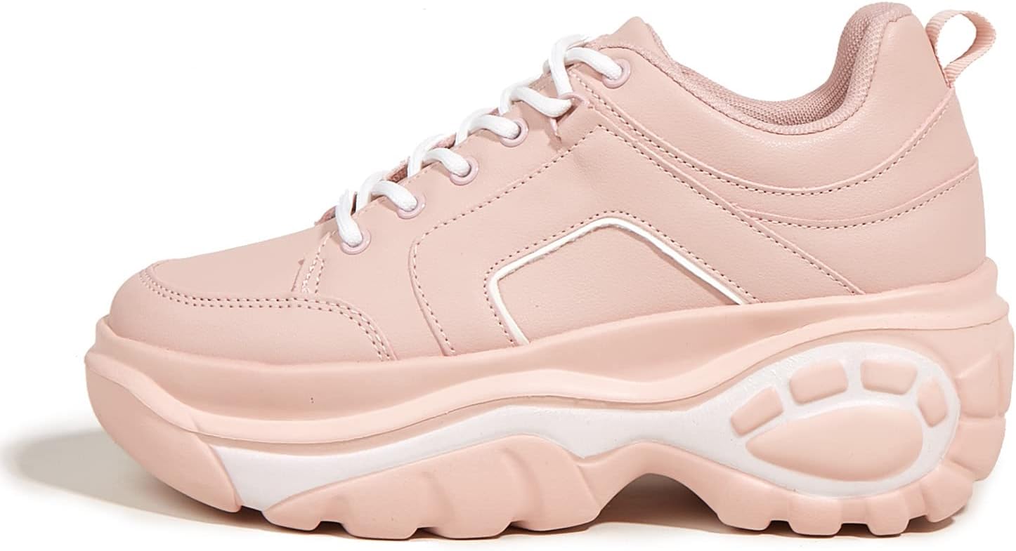 Chunky Platform Dad Sneakers for Women in Neon Green and Fuchsia
