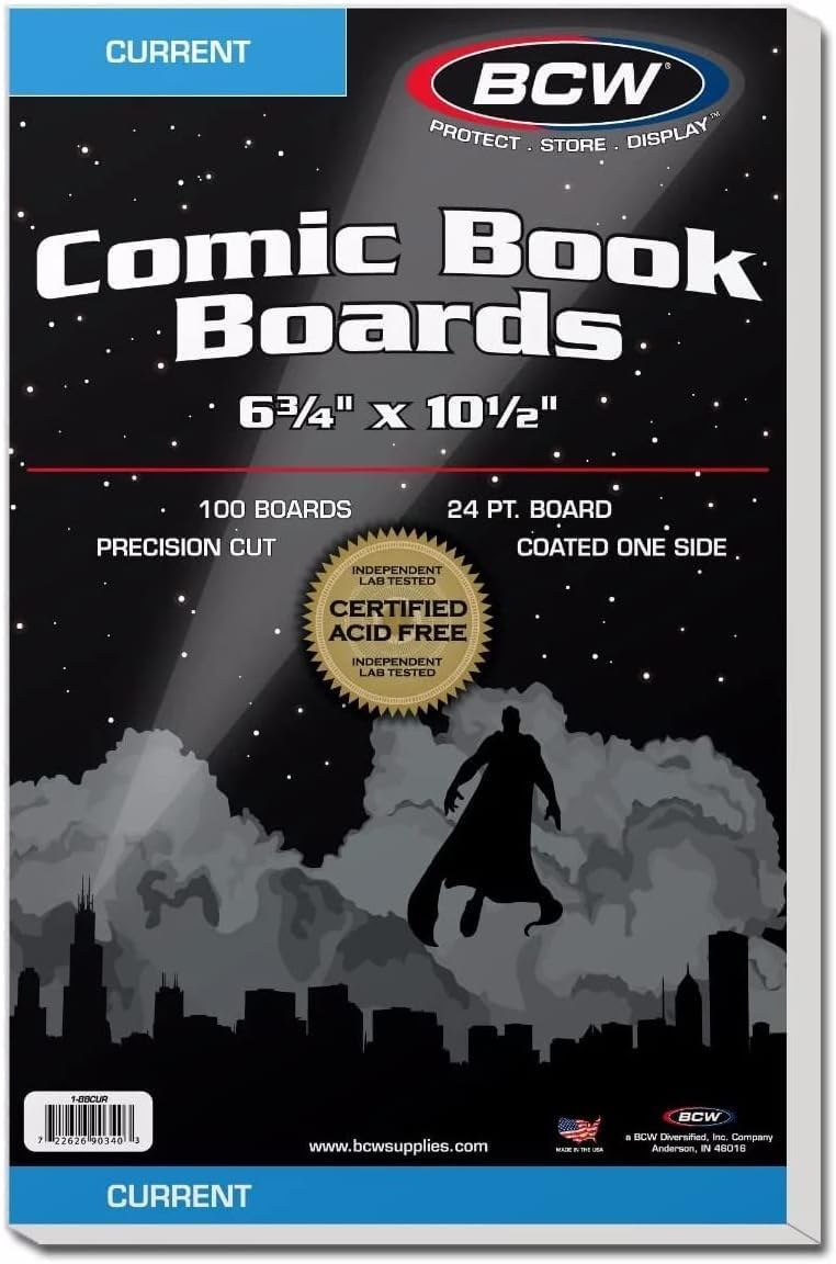 BCW Current Comic Book Backing Boards - Perfect for Storage