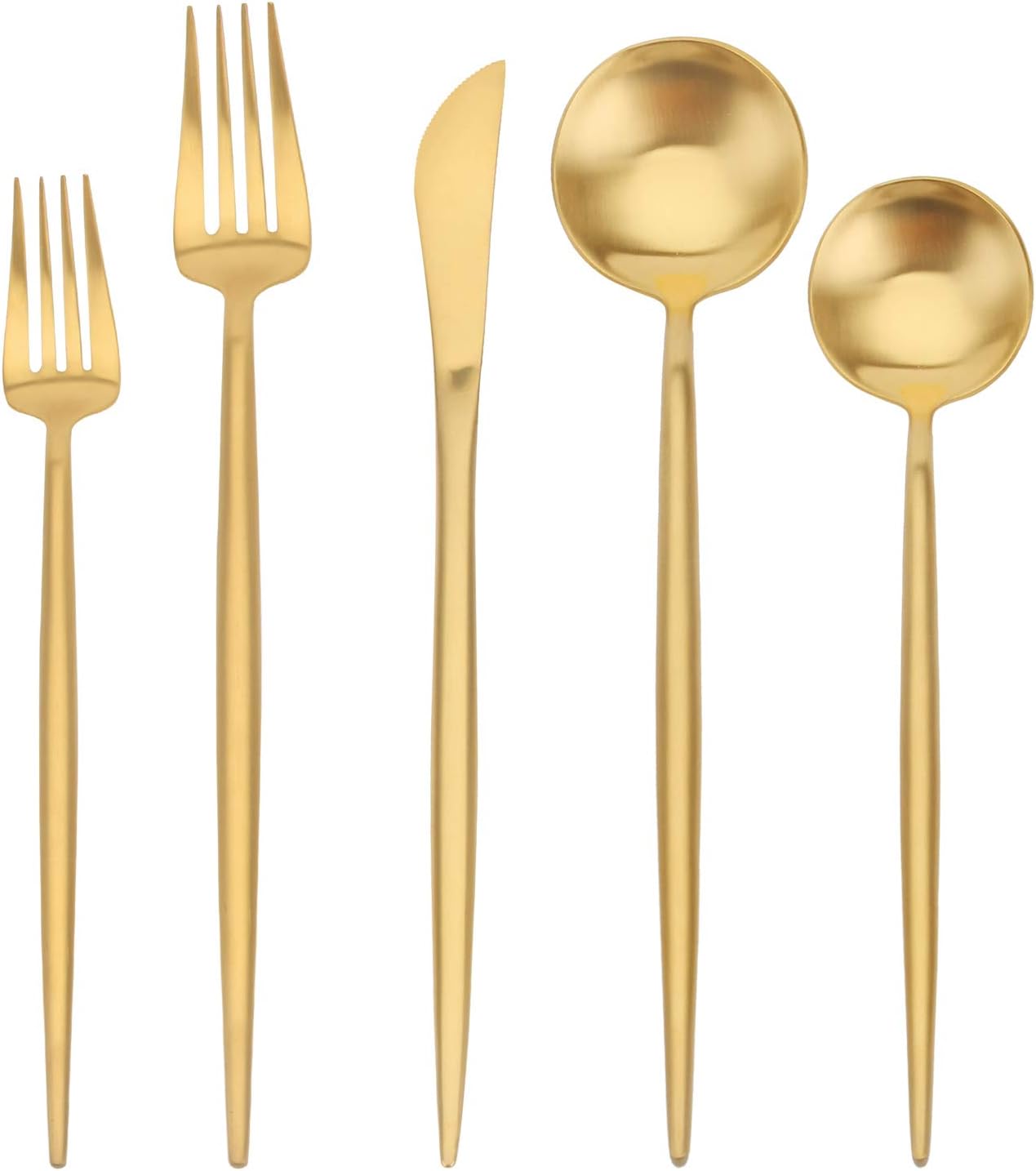 Matte Gold Silverware Set - 20-Piece Stainless Steel Flatware