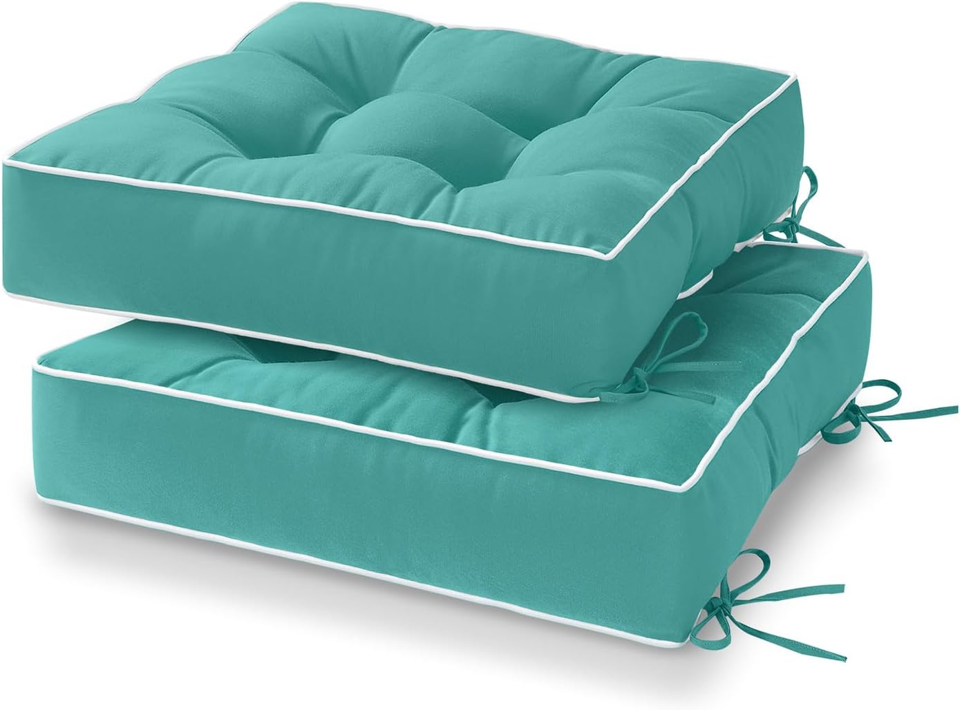 Tufted Outdoor Chair Cushions Set of 2 for Patio Furniture