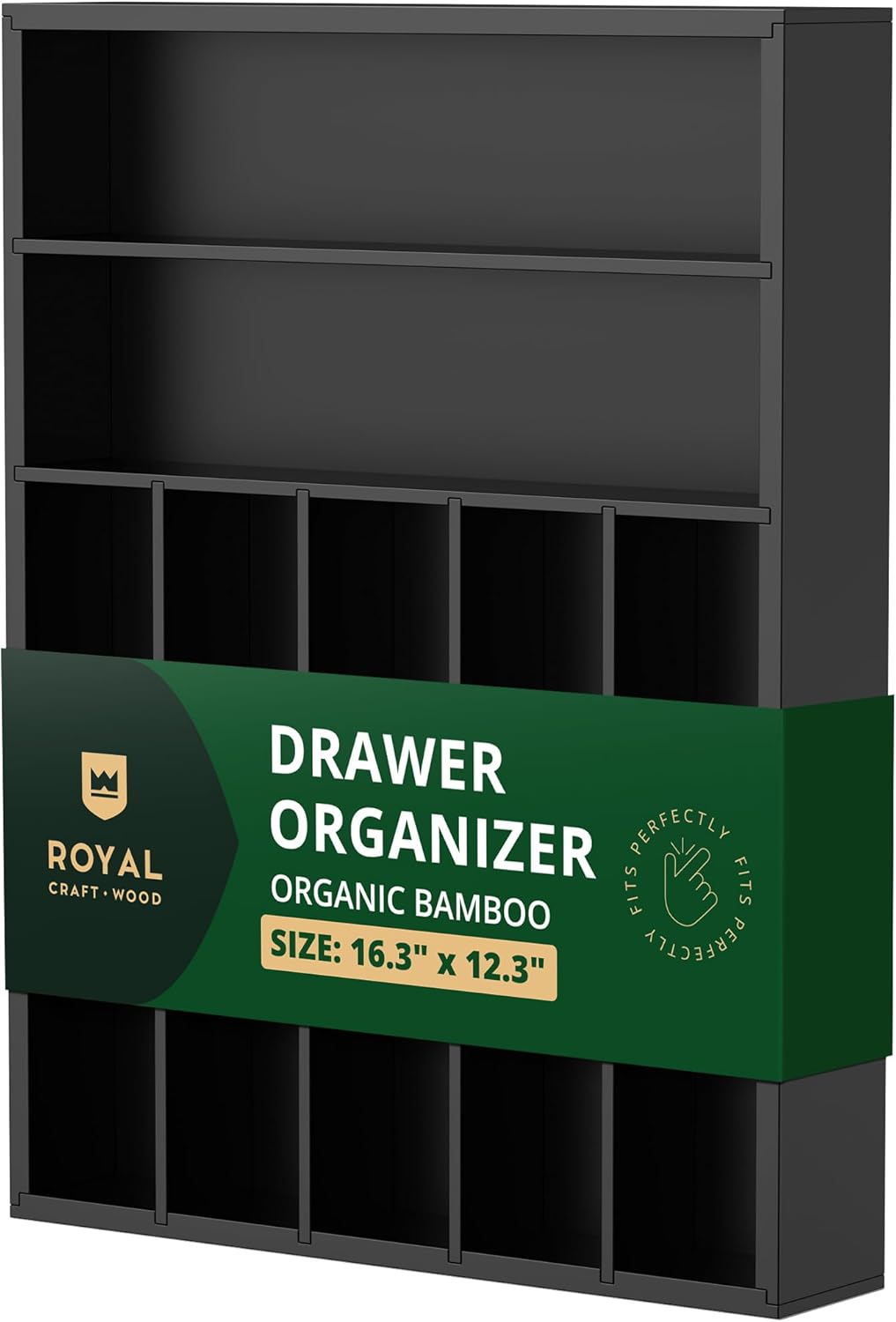 Luxury Bamboo Kitchen Drawer Organizer for Utensils and Cutlery
