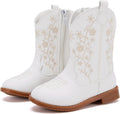 Toddler Girls Cowboy Boots Mid Calf with Side Zipper - Cozy Pointed