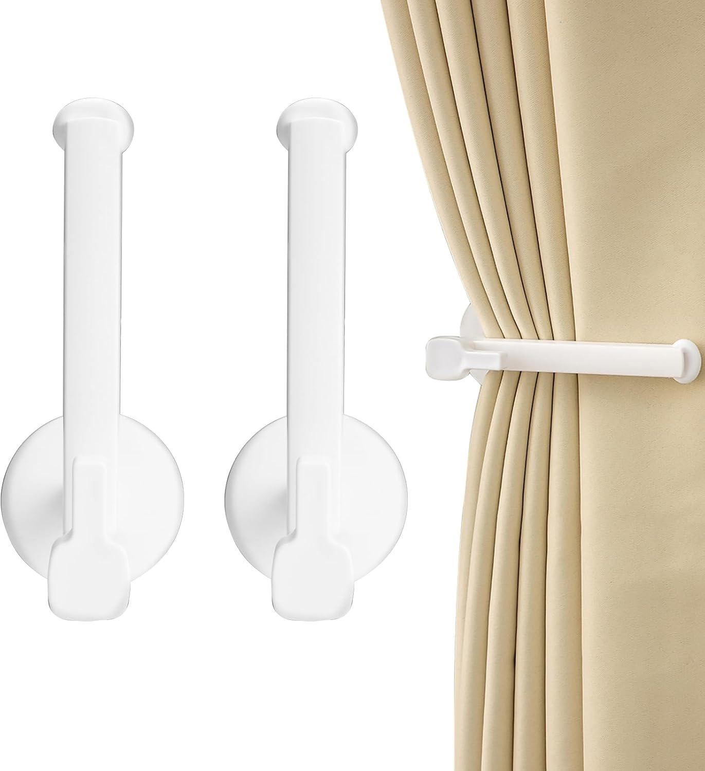 Adorila 2 Pack Self Adhesive Curtain Holdbacks - Easy Decor!