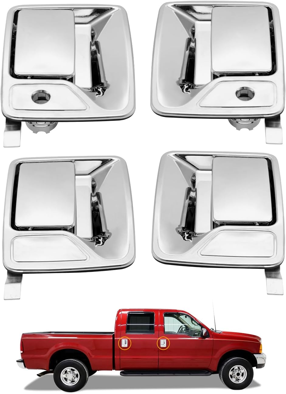 Chrome Exterior Door Handle Set for Ford F250 F350 F450 F550