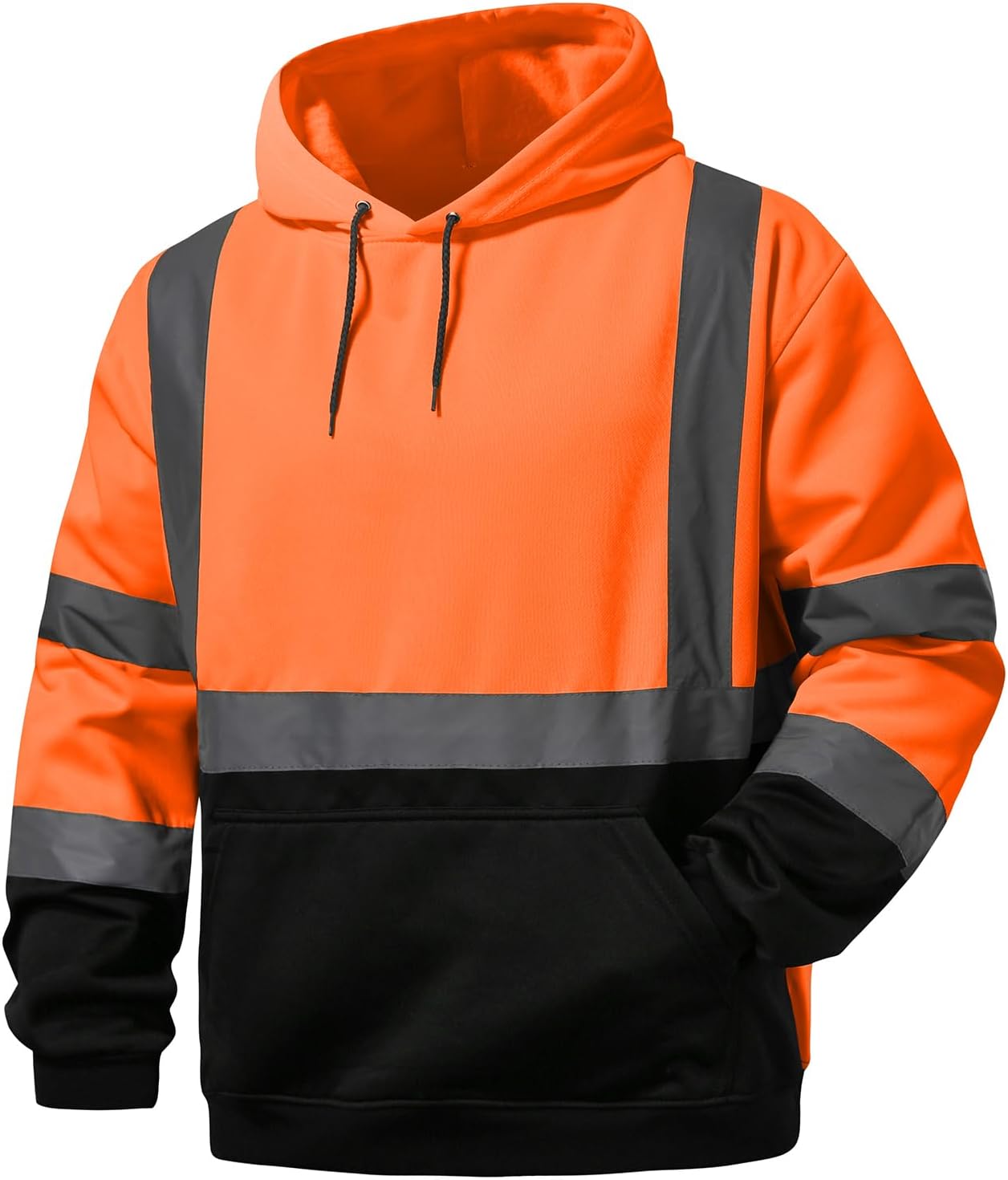Hi Vis Work Safety Hoodie for Men - Reflective Pullover Jacket