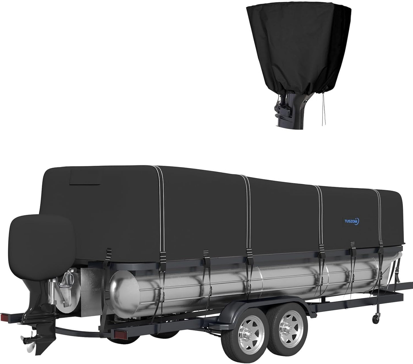 Heavy Duty 1200D Waterproof Boat Cover with Windproof Straps