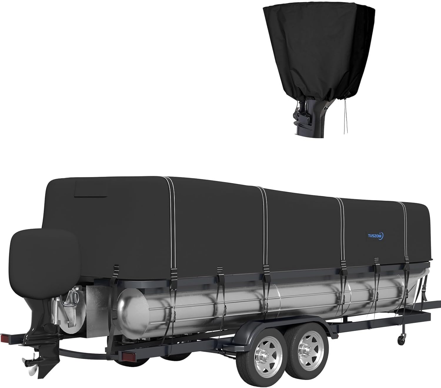 Heavy Duty 1200D Waterproof Boat Cover with Windproof Straps