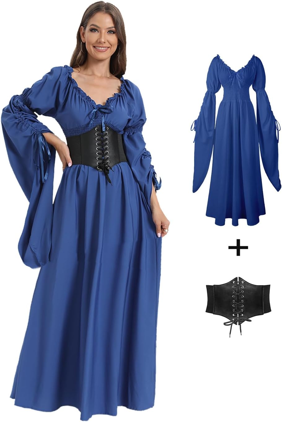 VNVNE Halloween Renaissance Witch Dress for Women, Gothic Style