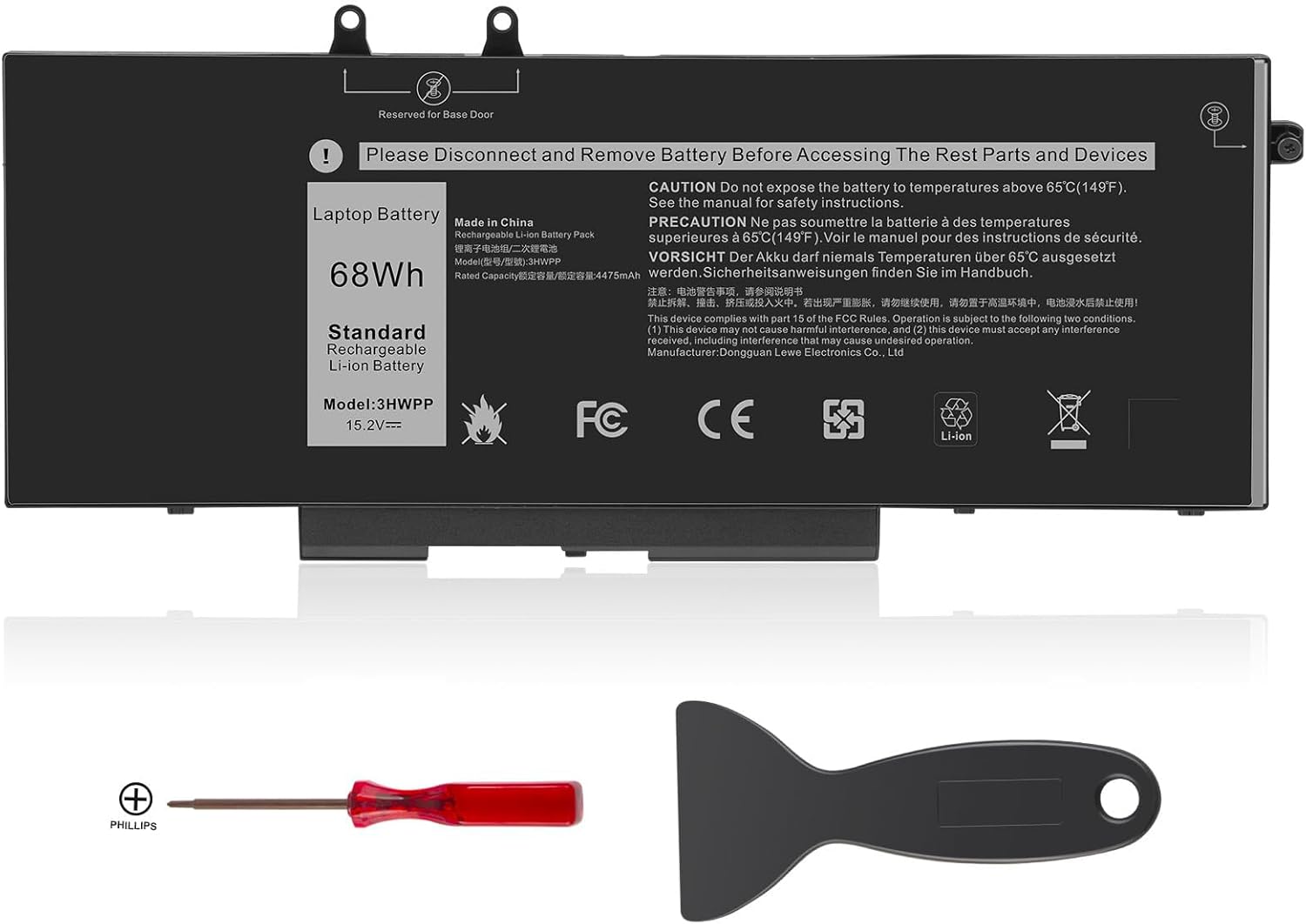 3HWPP Laptop Battery Replacement for Dell Latitude Series