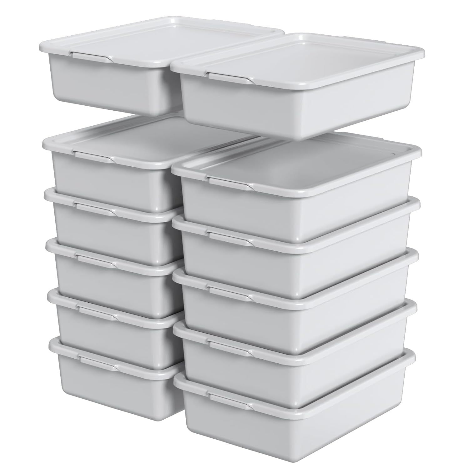 12 Packs Plastic Rectangular Utility Bus Box for Storage Needs