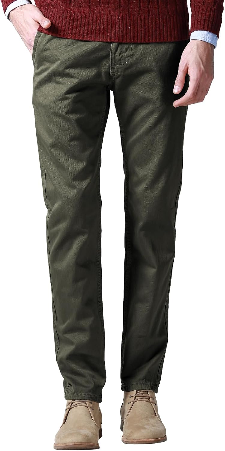 Match Mens Slim Tapered Flat Front Casual Pants for Every Occasion