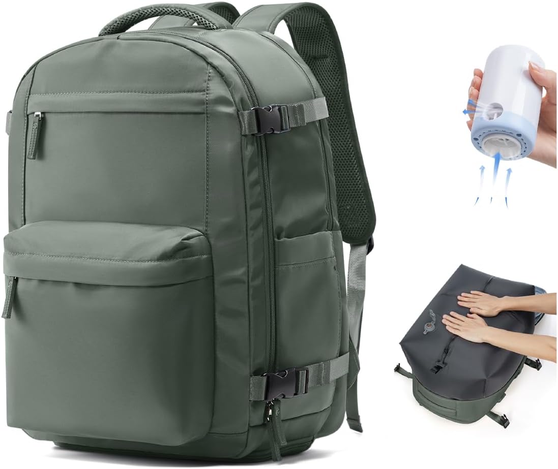 VGCUB Vacuum Backpack Travel with Electric Pump for Easy Packing