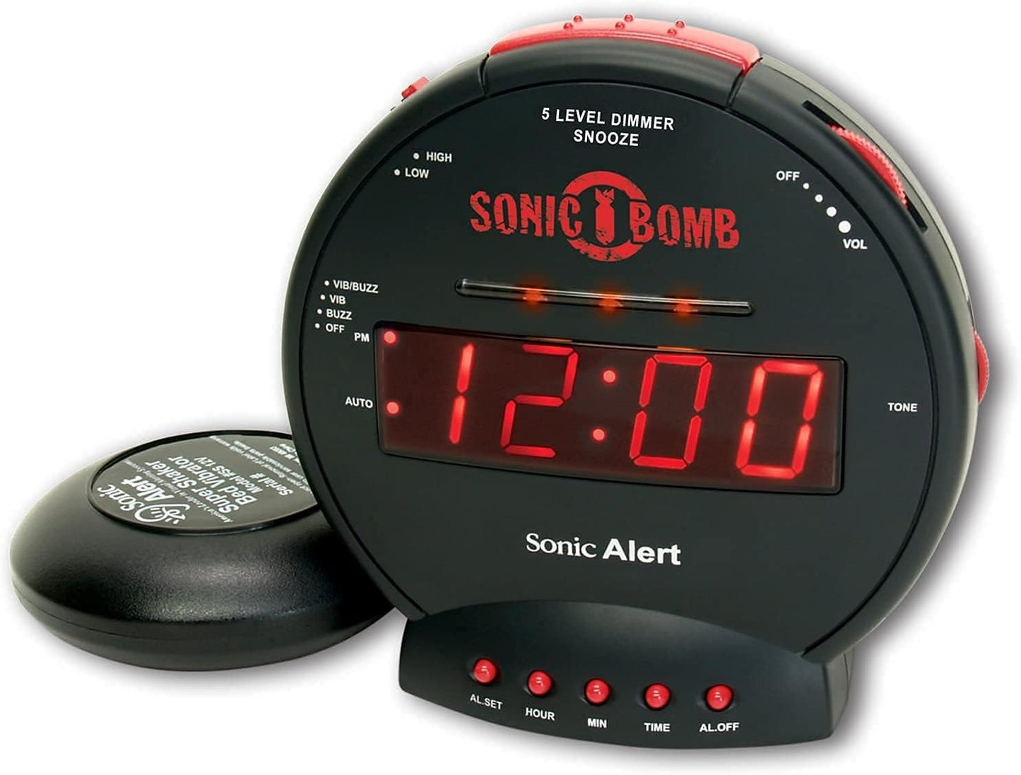 Sonic Bomb Extra Loud Alarm Clock with Bed Shaker for Heavy Sleepers