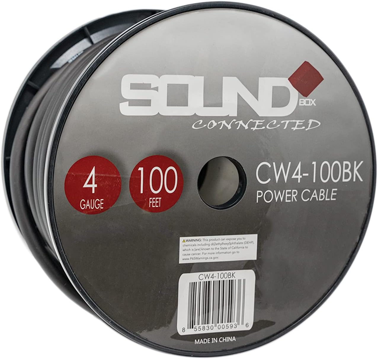 SoundBox 4 Gauge Black Amplifier Power Ground Wire 100 Feet