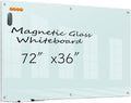 Glass Dry Erase Board 72in x 36in Frameless Magnetic Whiteboard