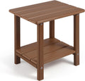 Adirondack Outdoor Side Table 2-Tier Sturdy Patio End Table - Weather