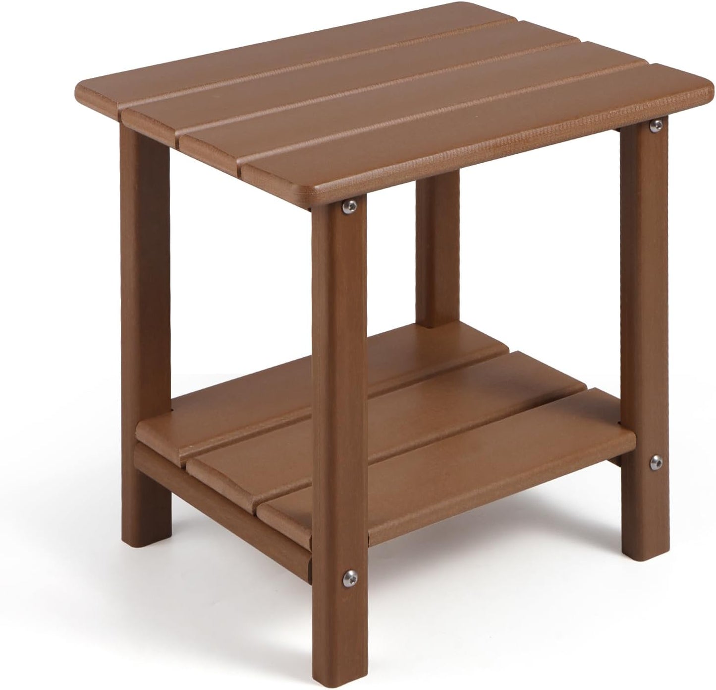 Adirondack Outdoor Side Table with 2-Tier Storage for Patio