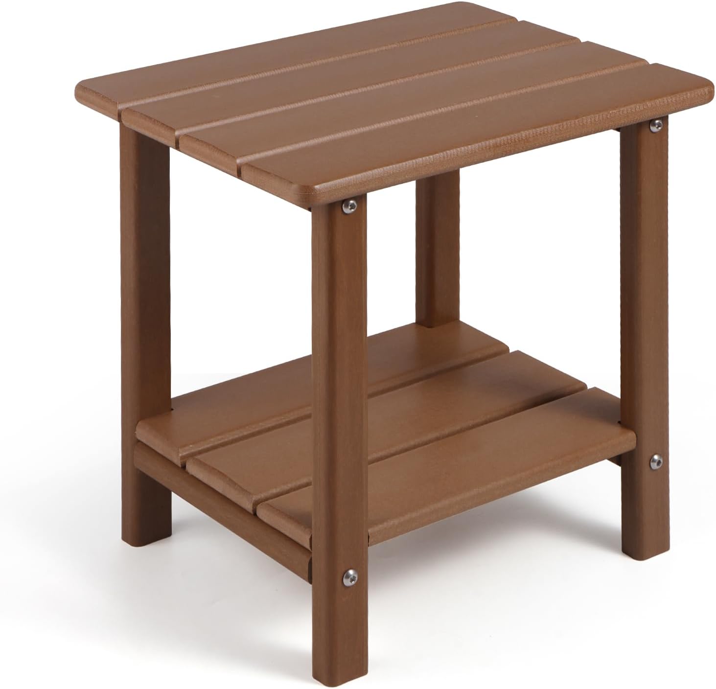 Adirondack Outdoor Side Table with 2-Tier Storage for Patio