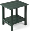 Adirondack Outdoor Side Table 2-Tier Solid 16.5in - Weather Resistant
