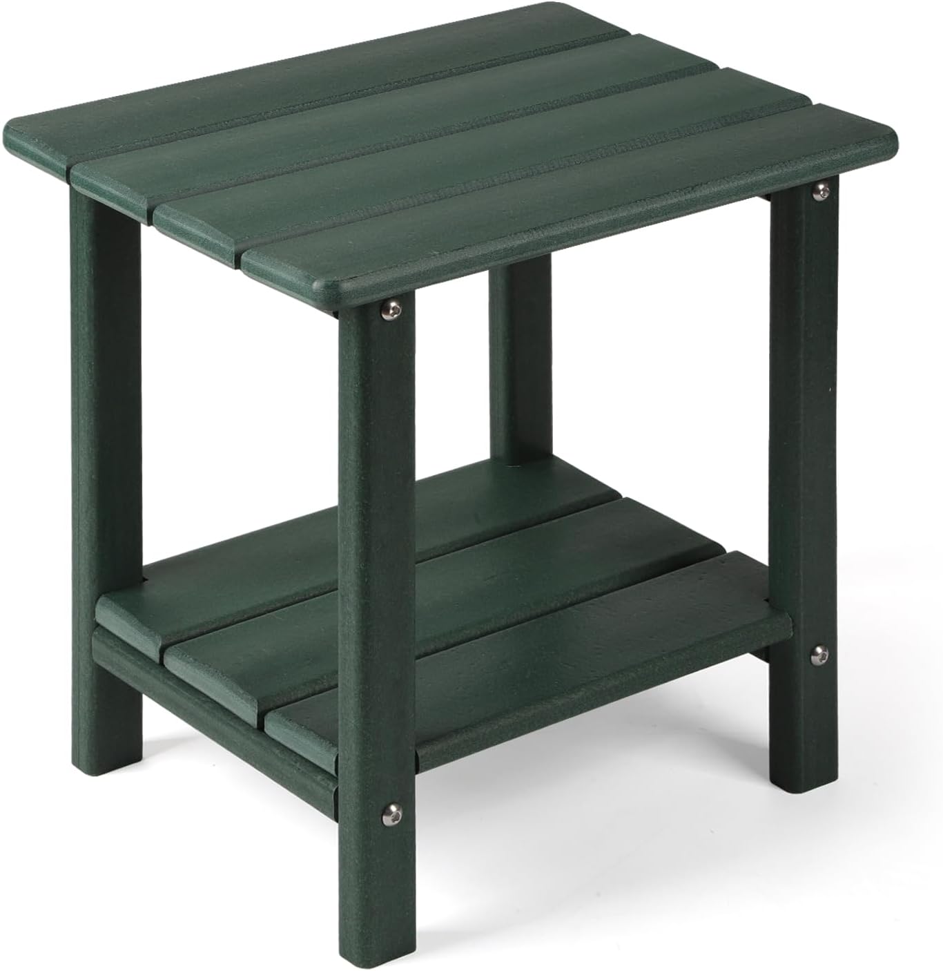 Adirondack Outdoor Side Table with 2-Tier Storage for Patio
