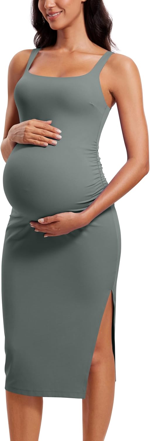 CRZ YOGA Butterluxe Maternity Dress for Comfort and Style