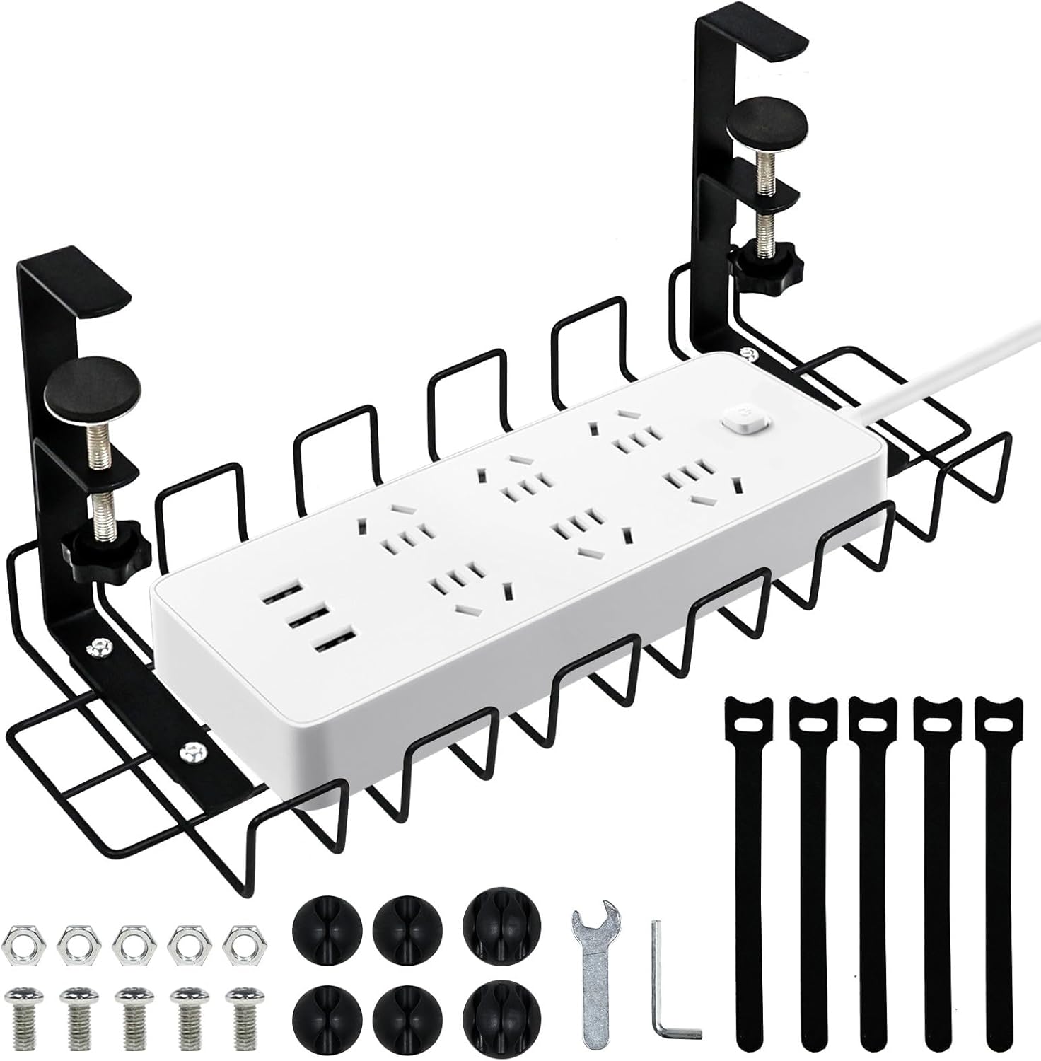 Yuroochii No Drill Cable Tray - Easy Home Office Organizer