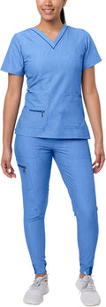 Adar Pro Flawless Plus Scrub Set for Women - Elevated V-Neck Top Our