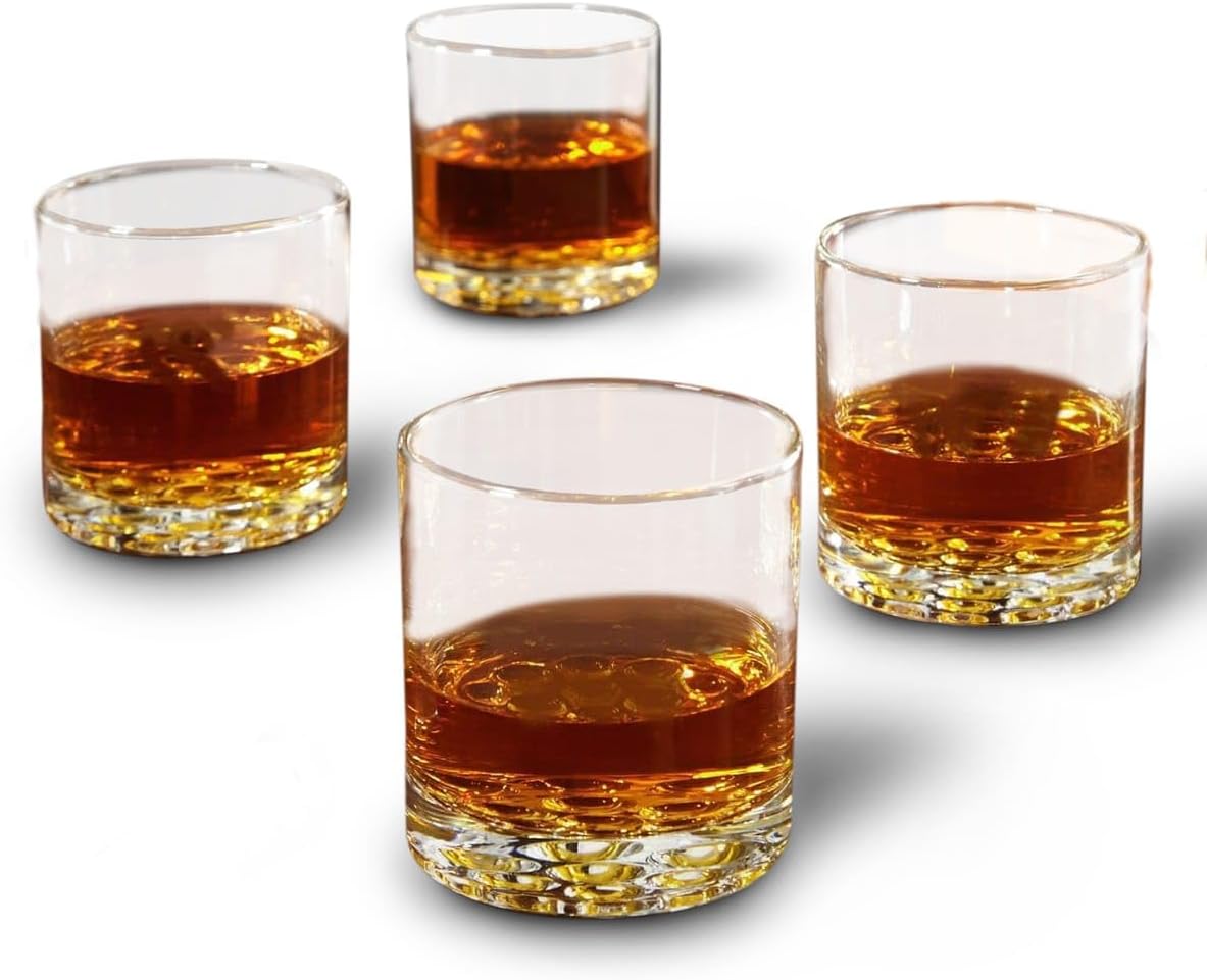HomeWetBar Liquor Glass Set of 4 for Whiskey Lovers and More