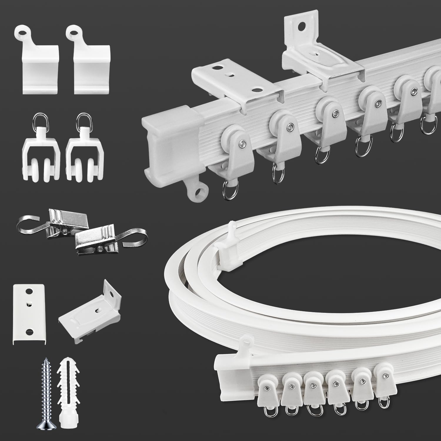 Flexible 9.8FT Ceiling Curtain Track - Easy Curve & Install!