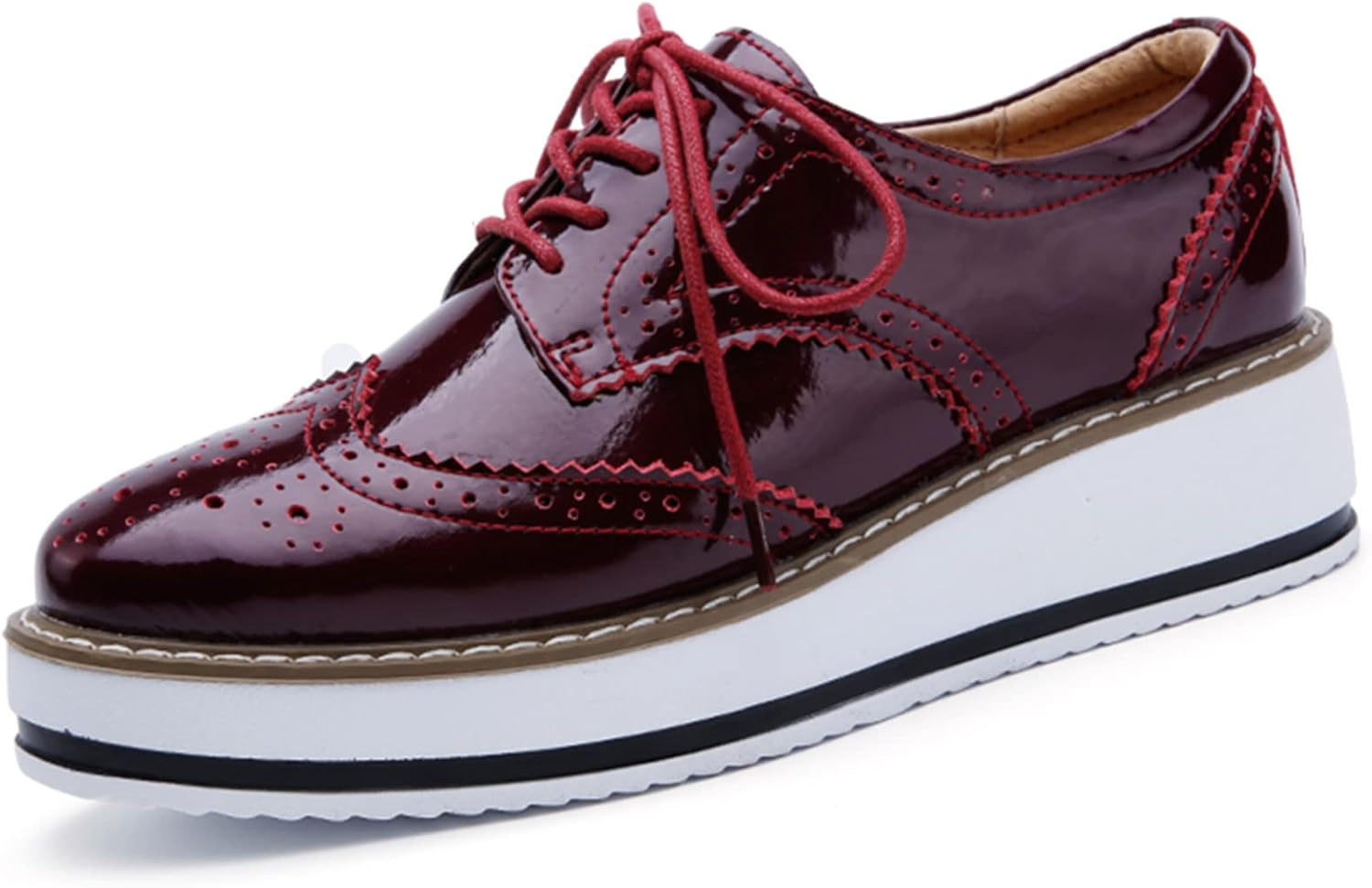 DADAWEN Women's Platform Lace-Up Wingtips Oxfords Shoes Review