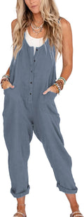 Linen Cotton Overalls for Women - Lightweight Summer Jumpsuit