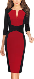 Women's Slim Fit Zipper Pencil Dress by VFSHOW for Any Occasion