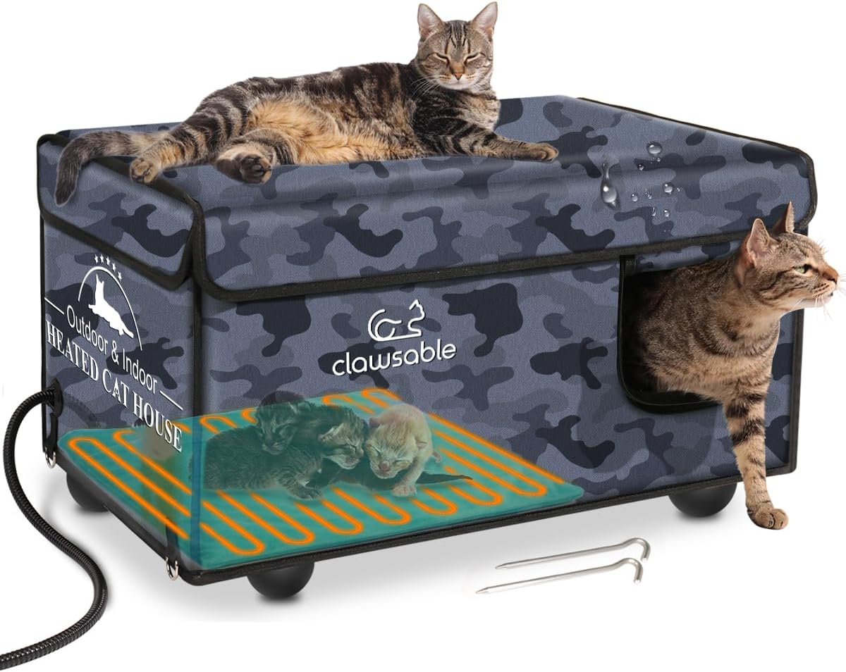 Clawsable Indestructible Heated Cat House for Outdoor Cats