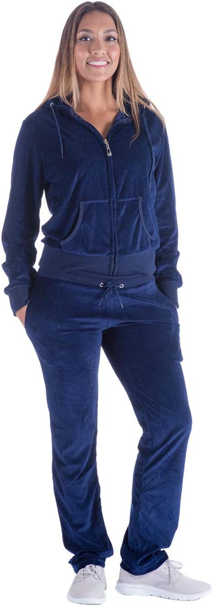 Facitisu Tracksuit for Women: Velour Jogging Set for Comfort