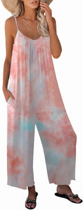 Womens Casual Sleeveless Adjustable Strap Jumpsuit - Comfortable
