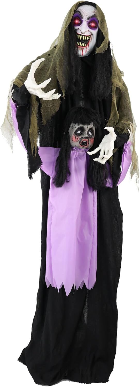 Lifesize 5.3-Ft Animatronic Scary Vampire Lady for Halloween