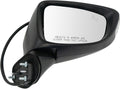 TRQ Passenger Side Power Mirror Smooth Black with Blind Spot Indicator