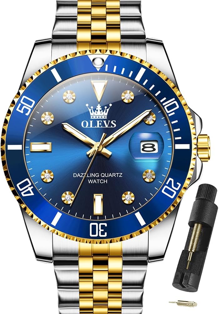 OLEVS Diamond Dial Stainless Steel Men's Watch