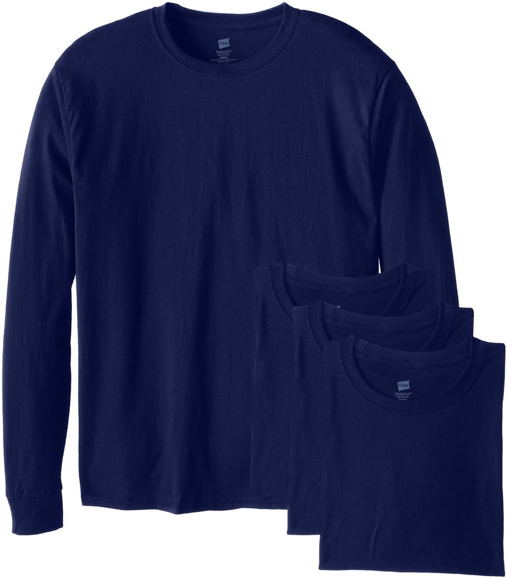 Hanes Men's Essentials Long-Sleeve T-Shirt for Year-Round Comfort