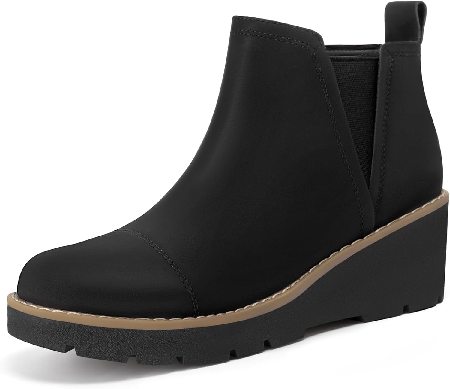 Athlefit Women's Wedge Chelsea Boots for Stylish Comfort