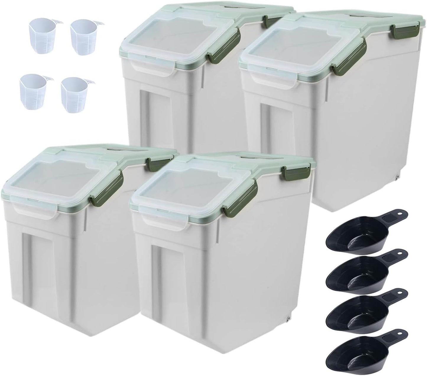 Begino Large Flour Storage Container Bin 25lb - 4Pack