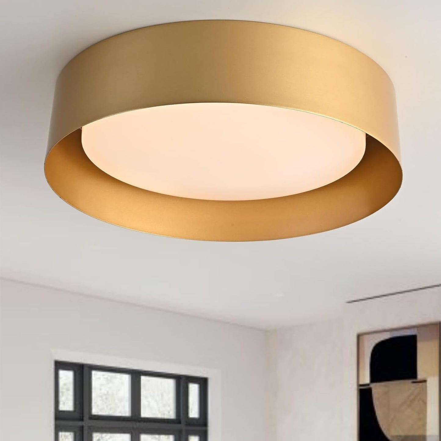 Bargeni Flush Mount Ceiling Light with Polished Gold Finish