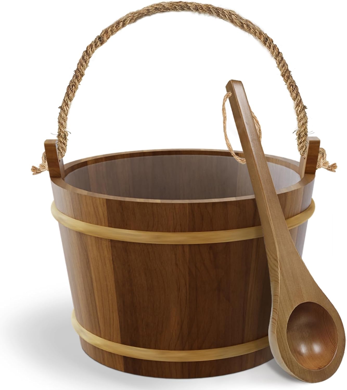 Handmade Canadian Red Cedar Sauna Bucket and Ladle Set