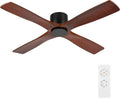 WINGBO 54 in Flush Mount DC Ceiling Fan with Walnut Blades - Quiet