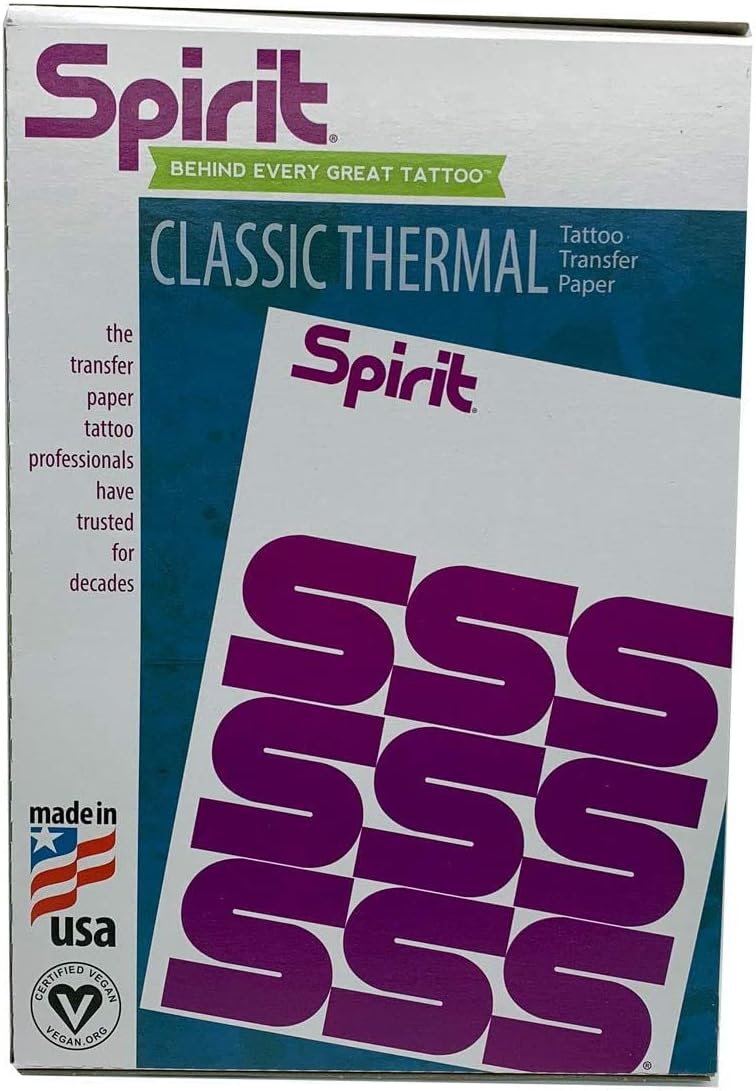 Spirit Classic Thermal Tattoo Transfer Paper 100 Sheets for Artists