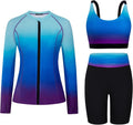 Womens 3 Piece Rash Guard Swim Set - Long Sleeve UPF 50