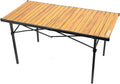 Folding Camping Wood Grain Brown Table - Lightweight, Stable XL