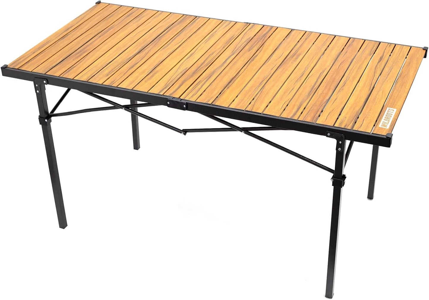 Folding Camping Table with Wood Grain Finish for Outdoor Use