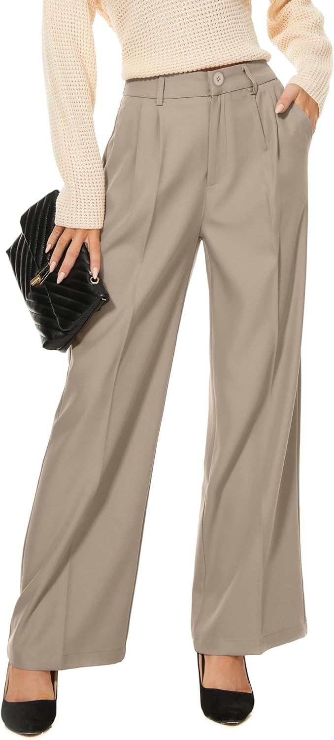 KICZOY Women Office Wide High Waist Pants for Work